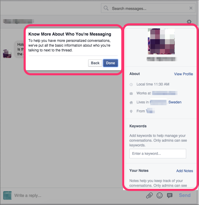 Cambios mensajes privado en fan page de Facebook